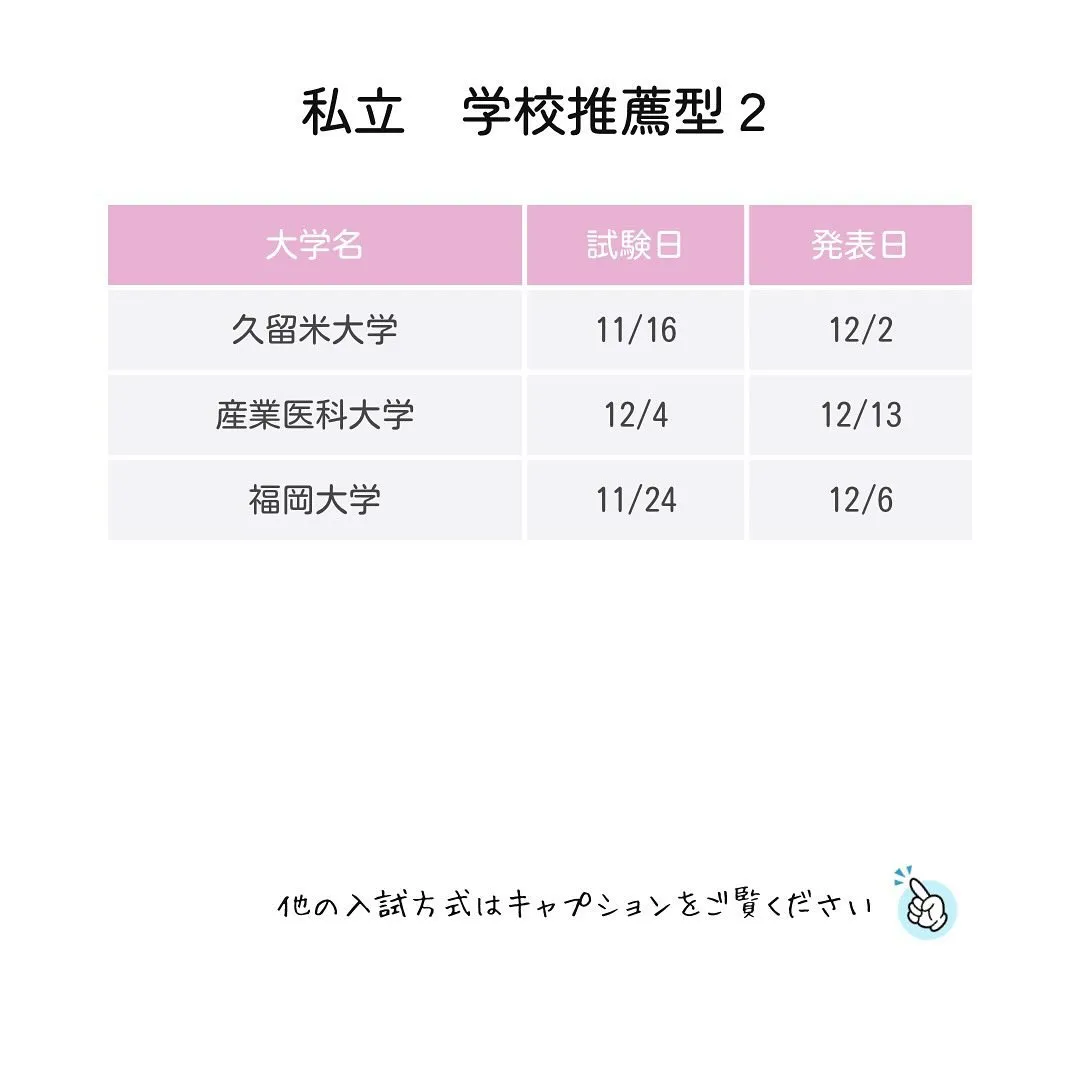 私立医学部推薦型選抜の日程２/医学部専門予備校メディクール