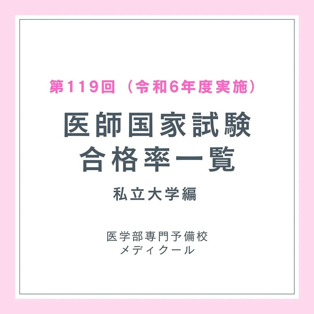 医師国家試験合格率２医学部専門予備校メディクール
