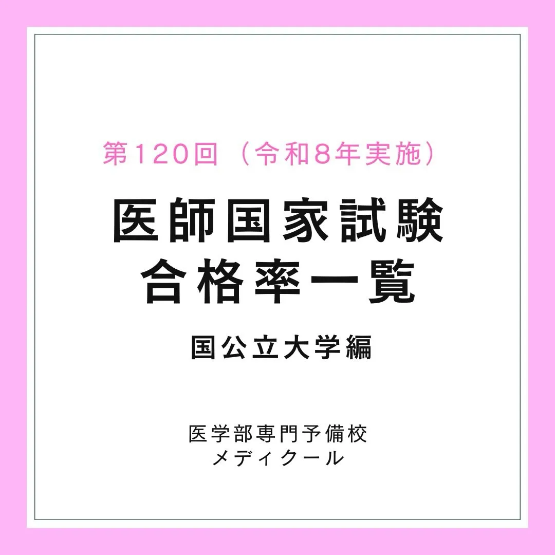 第120回医師国家試験の大学別合格率①(2026年実施)